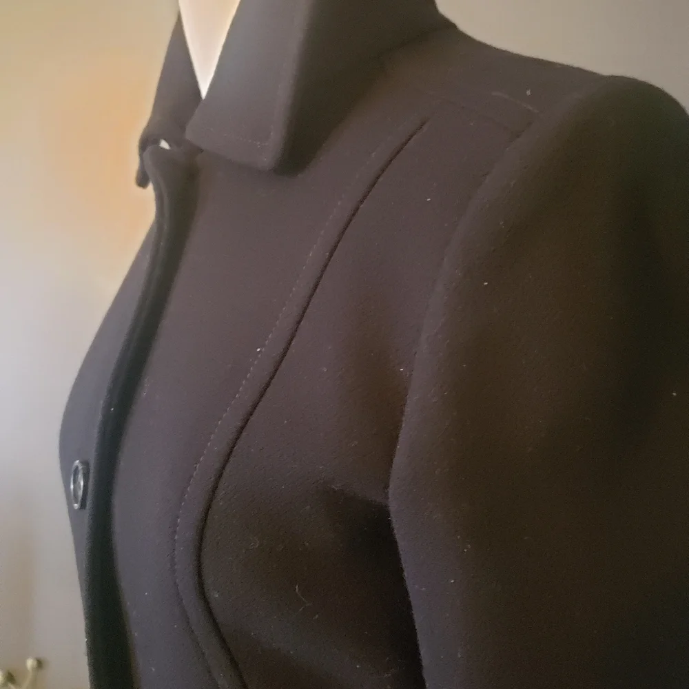 J.Crew Classic Black Lady Day Coat Italian Double Cloth Wool Thinsulate 0 49622 - Picture 6 of 11